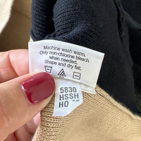 Hanna Andersson Boys 130 Tan Color Block 100% Cotton Knit 1/4 Zip Sweater. EUC - Picture 4 of 10